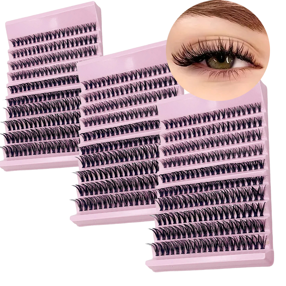 C Curl 40D Cluster Lash Extensions 3Boxes 200Clusters Mix 8-16mm Suave Natural Iniciante