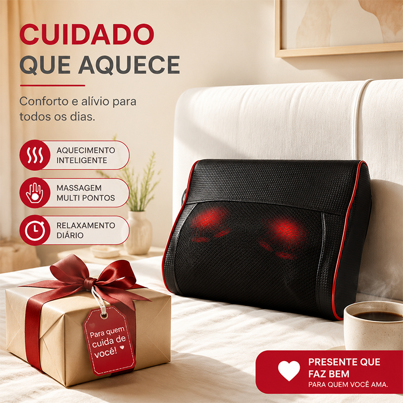 Premium Line Infrared Shiatsu Movement Massage Backrest CushionrLumbar Neck Vehicle And Home Lumbar Cushion Neck Feet