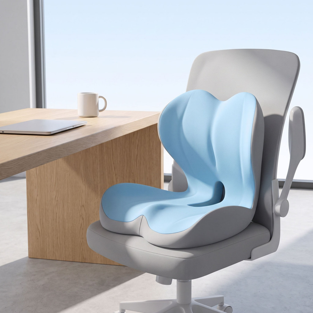 Ergonomic Seat Cushion for Office Chair Supportive for Desk Memory Foam Car with Lumbar Support Non-slip Breathable for