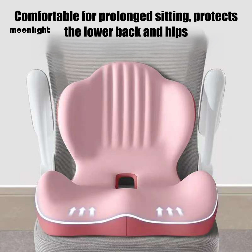 Ergonomic Memory Foam Seat Cushion with Lumbar Support Breathable Office Chair Pad for Back Butt Comfort High-density fo