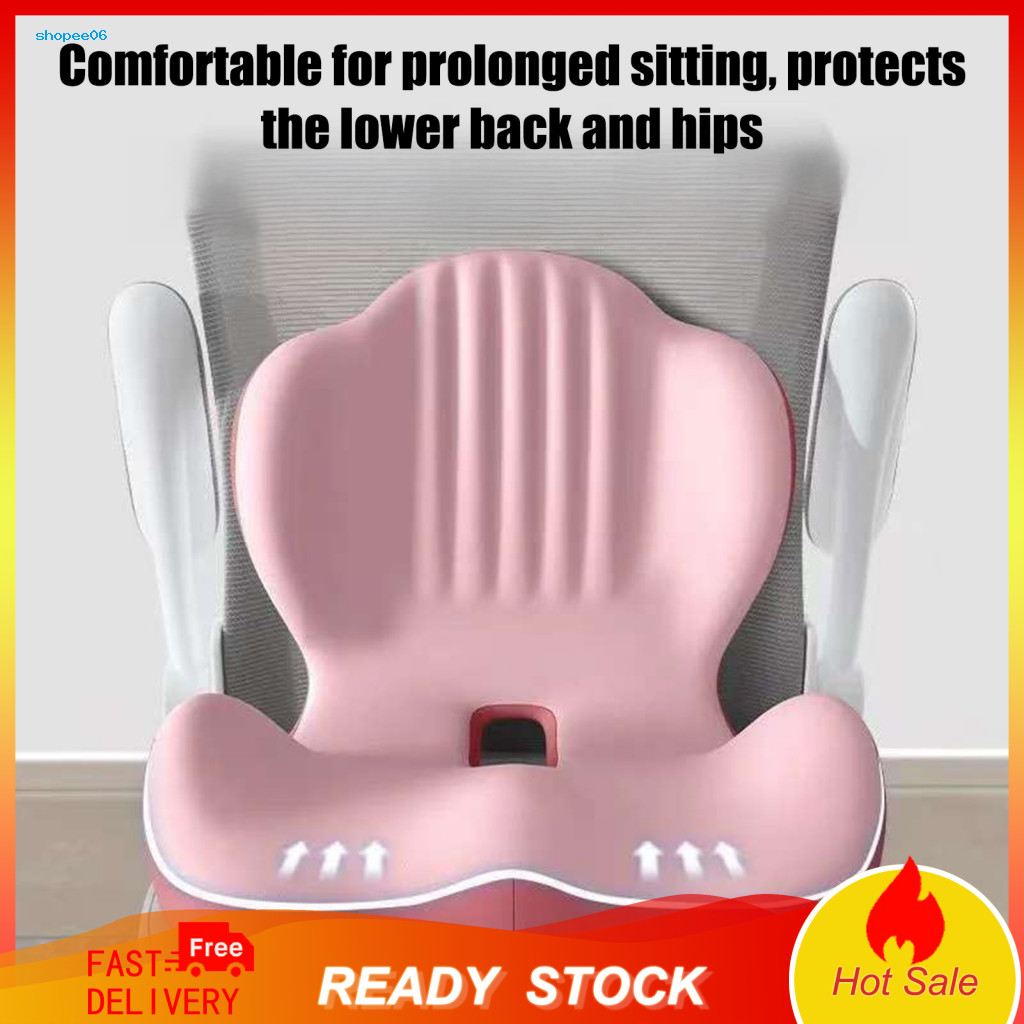 Comfortable Seat Pad Ergonomic Memory Foam Cushion with Lumbar Support – Breathable Office Chair for Back Butt Comfort
