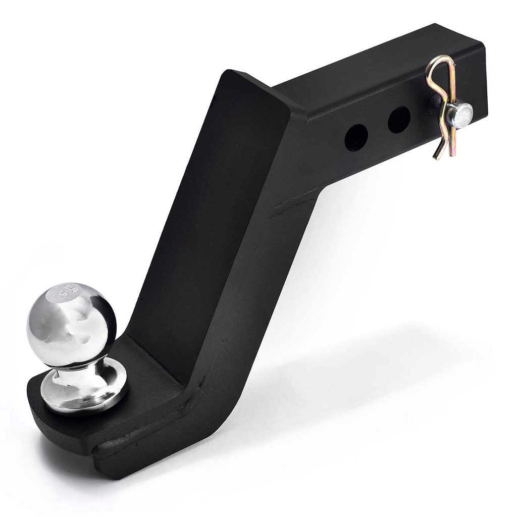 Ponteira Engate Removível Preto 5x5 Rebaixo 10cm Universal Rabicho Suporte Reboque Caminhonete Pickup 4x4 Off Road