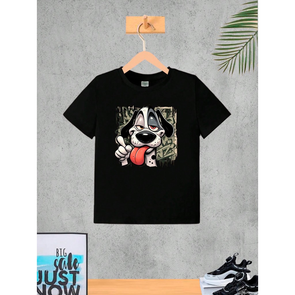 Camiseta Infantil Dog Grafite Menino Roupa Criança Masculino Verão