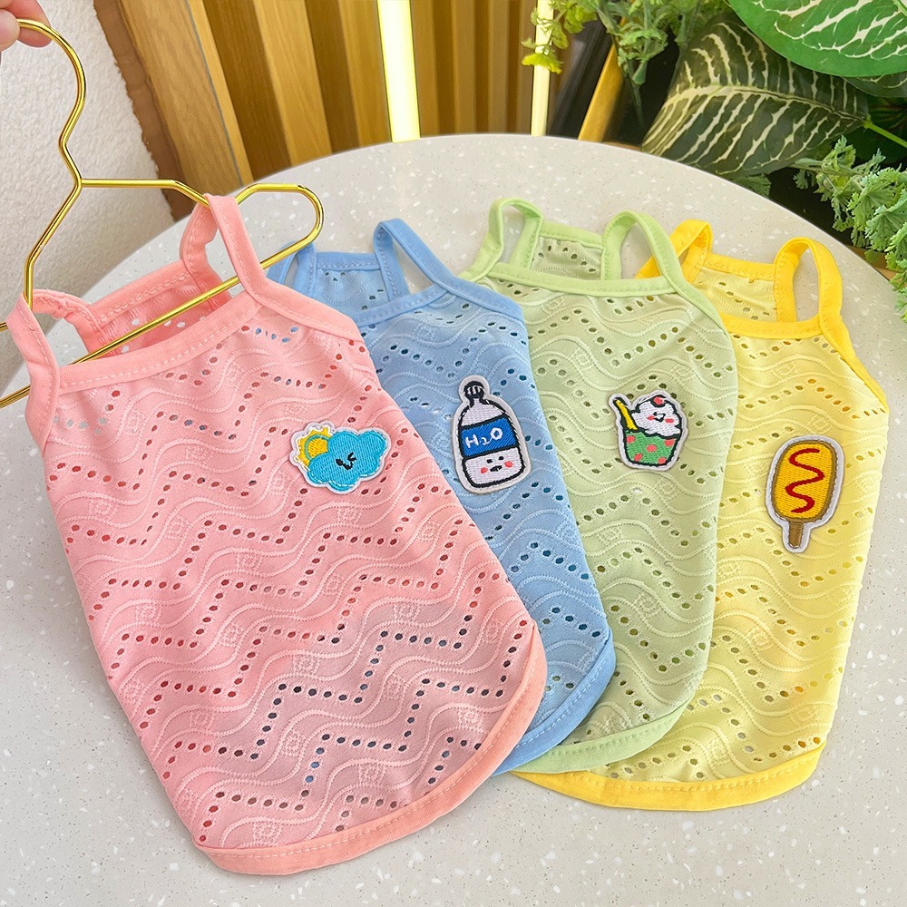 Roupas De Cachorro Sevenpet Candy Color Dog Clothes for Shih Tzu Colete De Malha Respirável Para Animais De Estimação Camiseta De Verão Gatos Simples