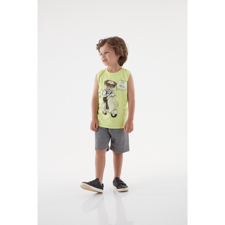 Conjunto Up Baby Dog Verde Verão Menino