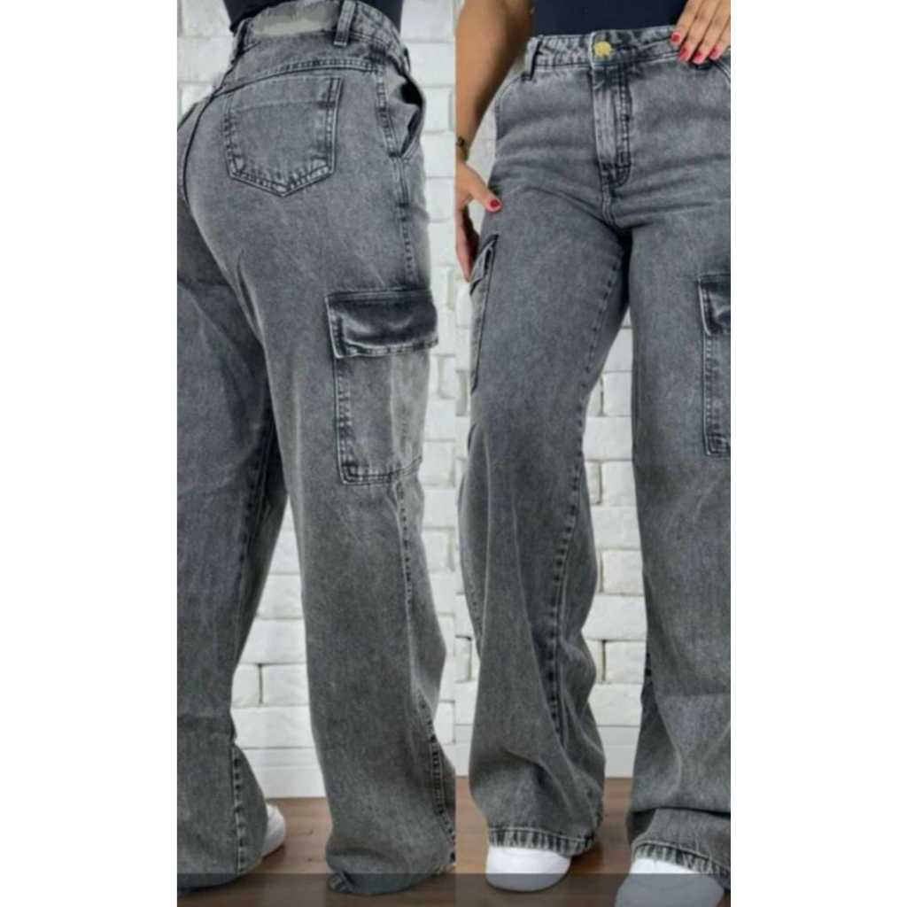 Calça jeans meninas,calça cargo grafite  c/ regulador .calça juvenil infantil tamanho 10ao 16