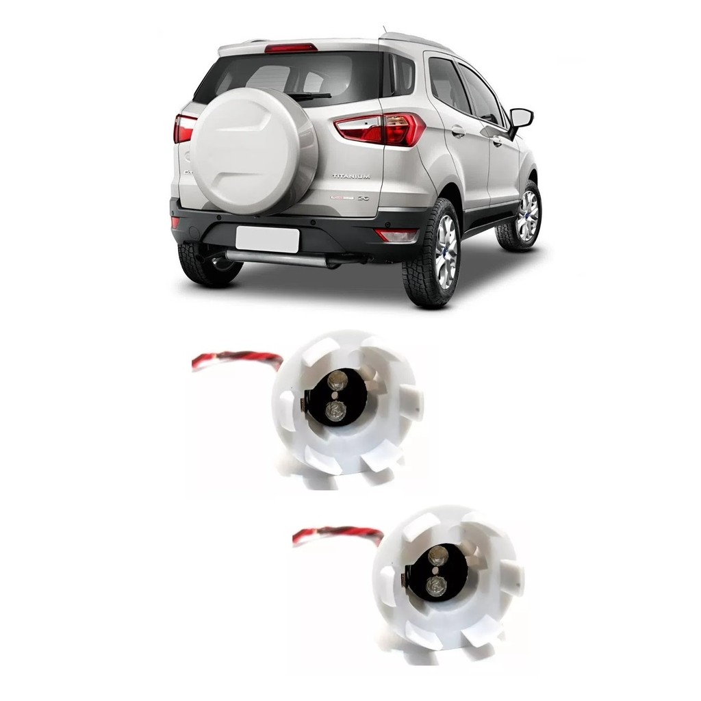 Par Soquete Lampada Lanterna Freio 2 Polos Ecosport Todos os Anos