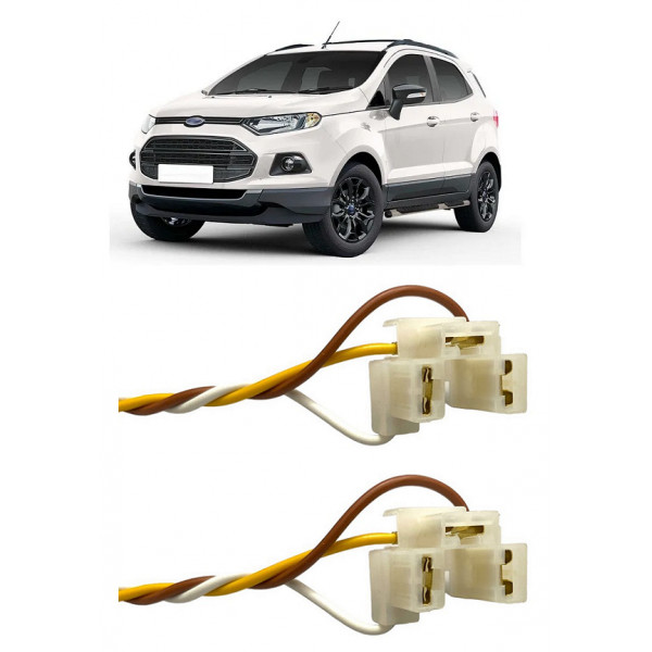 Par Soquete Chicote Farol Lampada H4 3 Pinos Ecosport 2003 a 2017