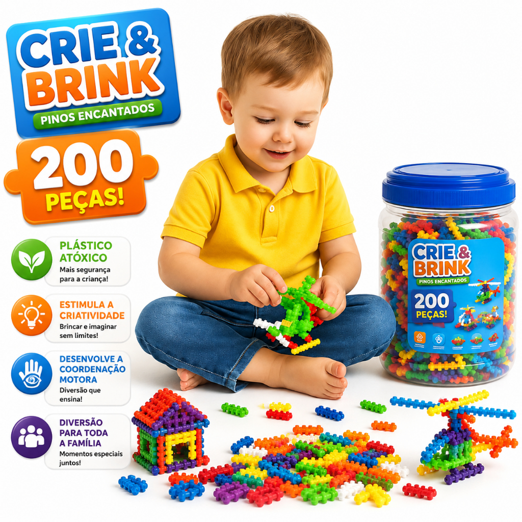 Brinquedo de Montar Pinos 200 unidades Brinquedos educativos para bebê brinquedo Educativo