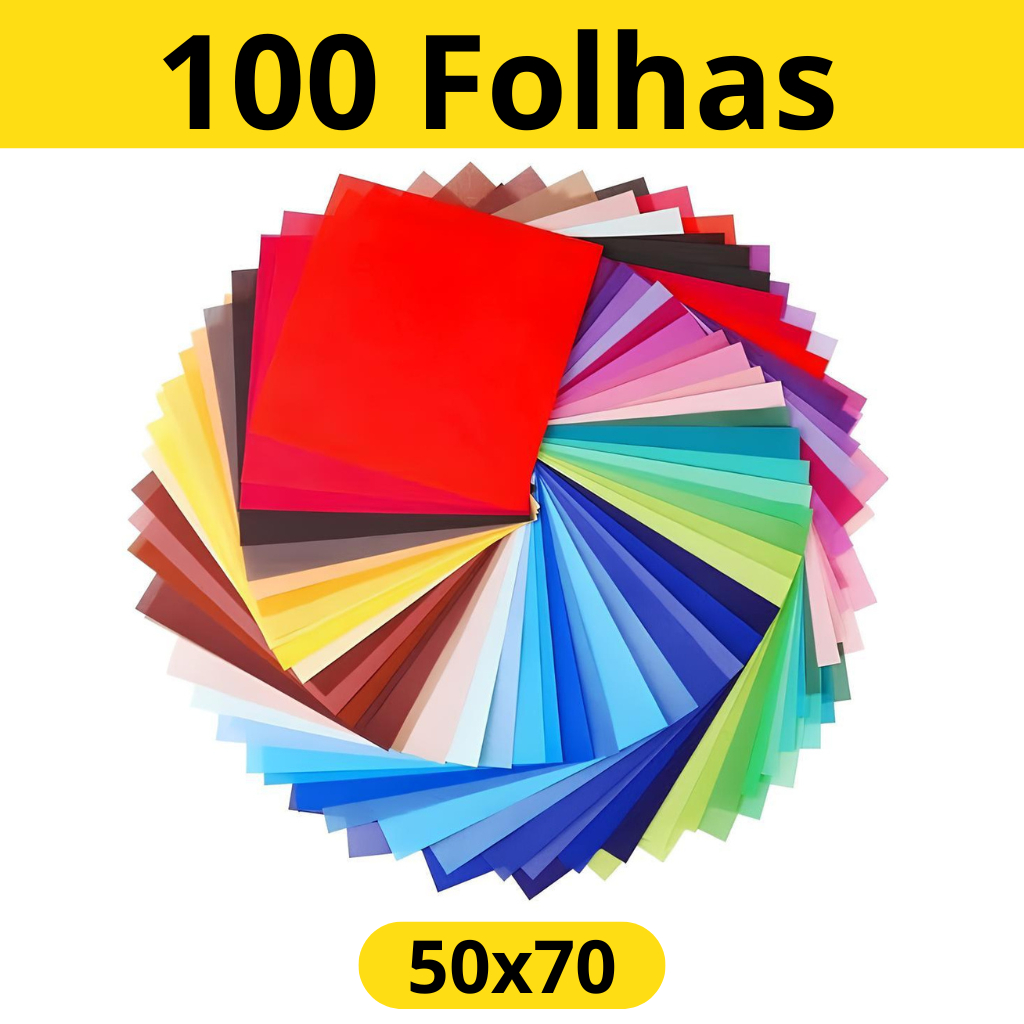 Papel Seda Colorido 50x70 100 Unidades Embrulho Presente