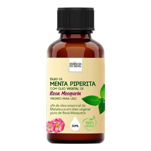 Óleo Menta Piperita com Rosa Mosqueta 30ml - Pronto para Uso
