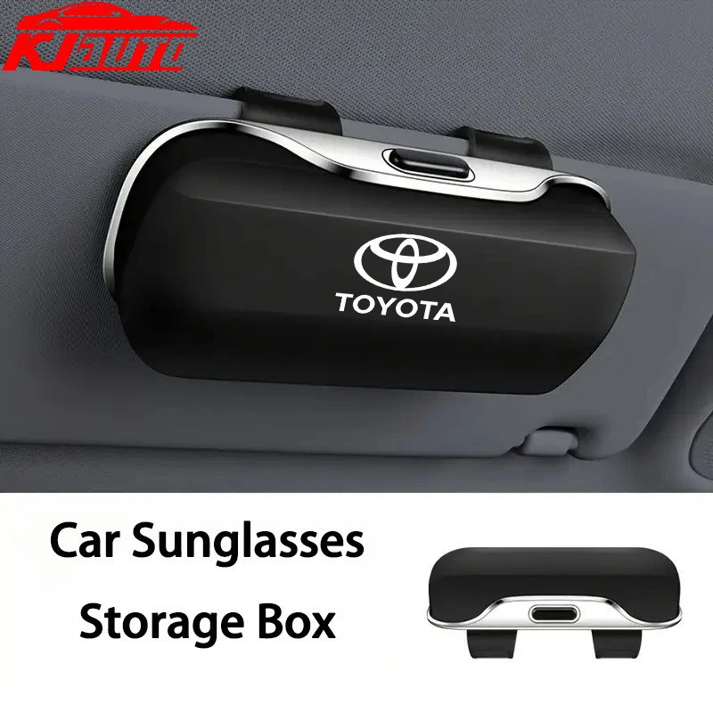 Suporte De Óculos De Sol Para Viseira Solar De Carro Toyota Interruptor De Pressão Caixa De Armazenamento Forro Macio Re