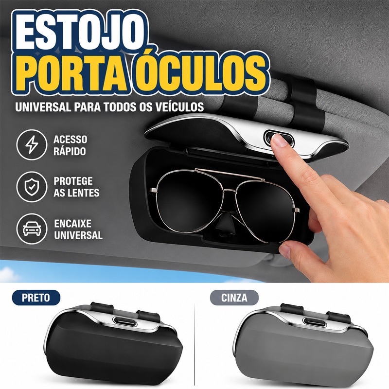 Caixa de óculos de sol para viseira solar de carro, caixa de armazenamento Universal de óculos de sol ABS