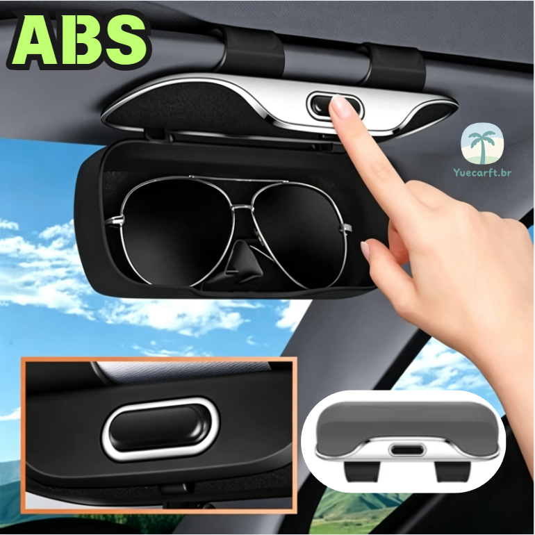 Caixa organizadora para interior de carro para óculos de sol - Suporte de armazenamento universal para viseira solar