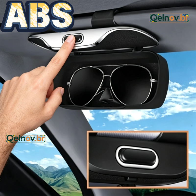 Caixa de óculos de sol para viseira solar de carro, caixa de armazenamento Universal de óculos de sol ABS