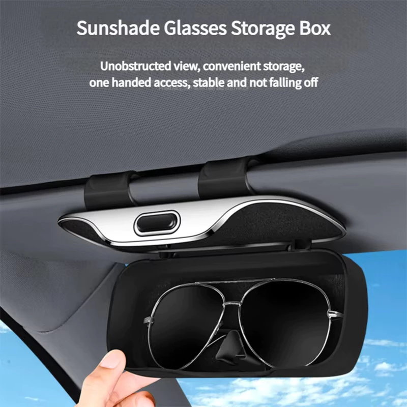 Caixa de óculos de sol para viseira solar de carro, caixa de armazenamento Universal de óculos de sol ABS