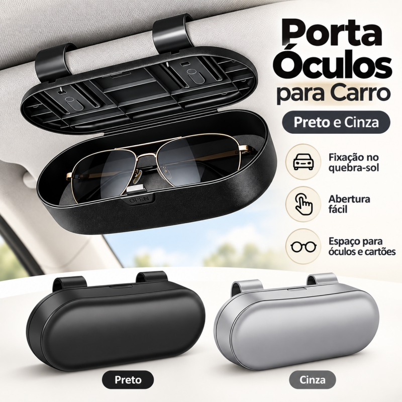 Caixa de óculos de sol para viseira solar de carro, caixa de armazenamento Universal de óculos de sol ABS