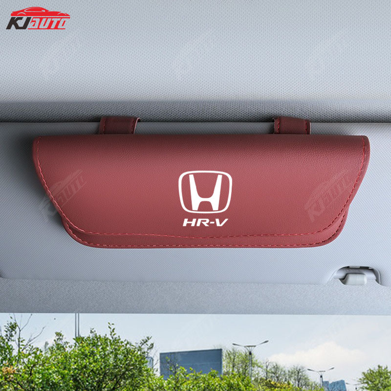 Honda Hr-v Hrv Estojo De Óculos De Couro Para Carro , Viseira Solar , Cartão/Suporte De Armazenamento De Bilhete , Organ