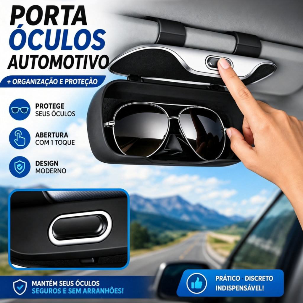 Caixa de óculos de sol para viseira solar de carro, caixa de armazenamento Universal de óculos de sol ABS Forte