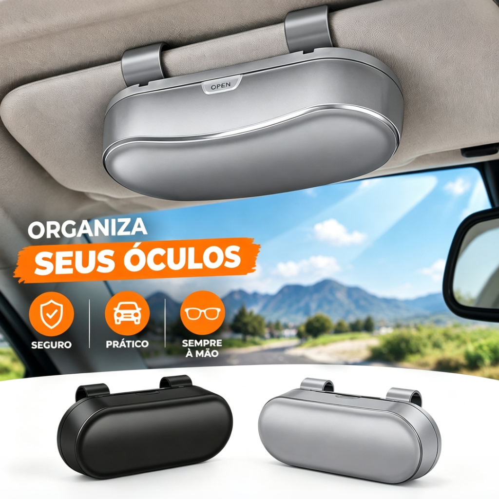 Caixa de óculos de sol para viseira solar de carro, caixa de armazenamento Universal de óculos de sol ABS