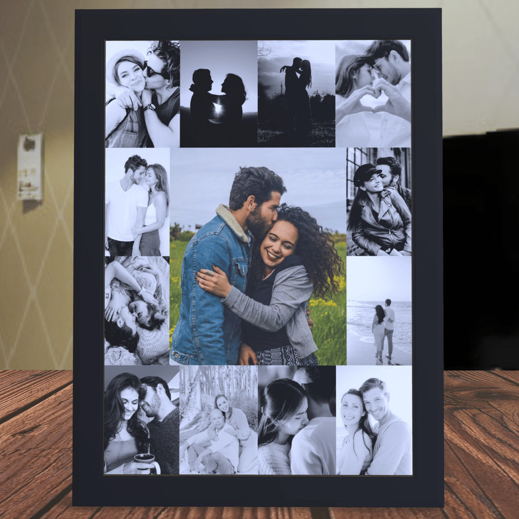 Quadro Moldura Personalizado Presente Dia dos Namorados Acetato  A4 Fotos Arte Exclusiva