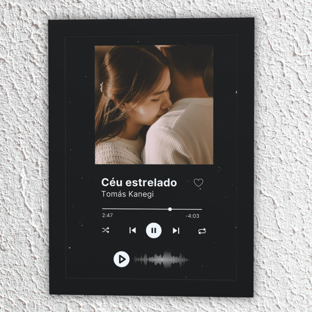 Quadro Personalizado Presente Dia dos Namorados Acetato  A4 Frase Bonita Foto Arte Exclusiva