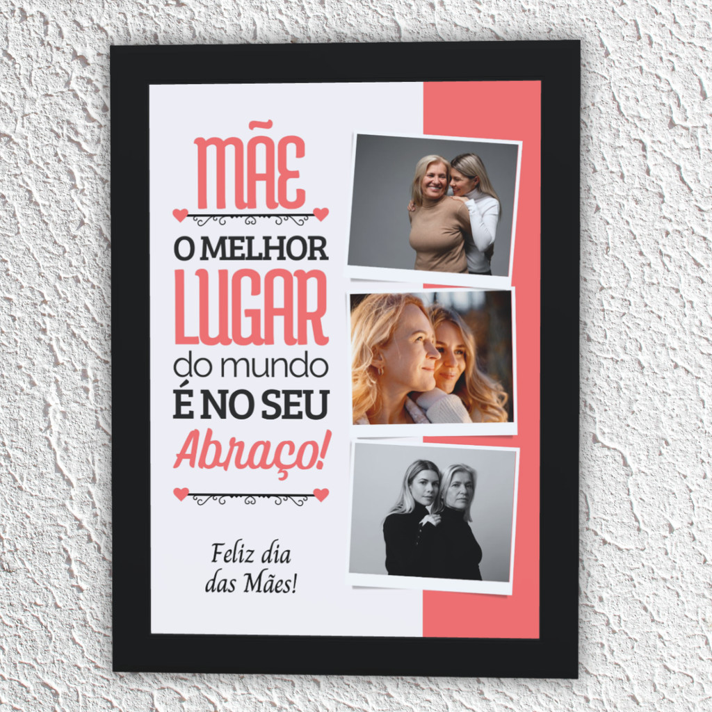 Quadro Personalizado A4 Decorativo Acetato  Presente Dia das Mães Com Foto Frase ou Arte Exclusiva