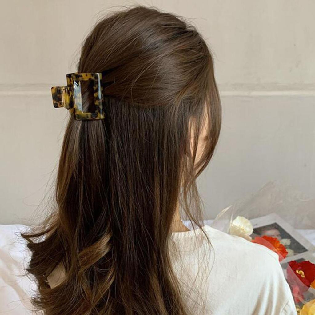 1 Peça 5 * 4.5Cm Leopardo Impressão Garra De Cabelo Clipe Acetato Decoração Exclusiva Para Meninas Roupa Diária Jogo