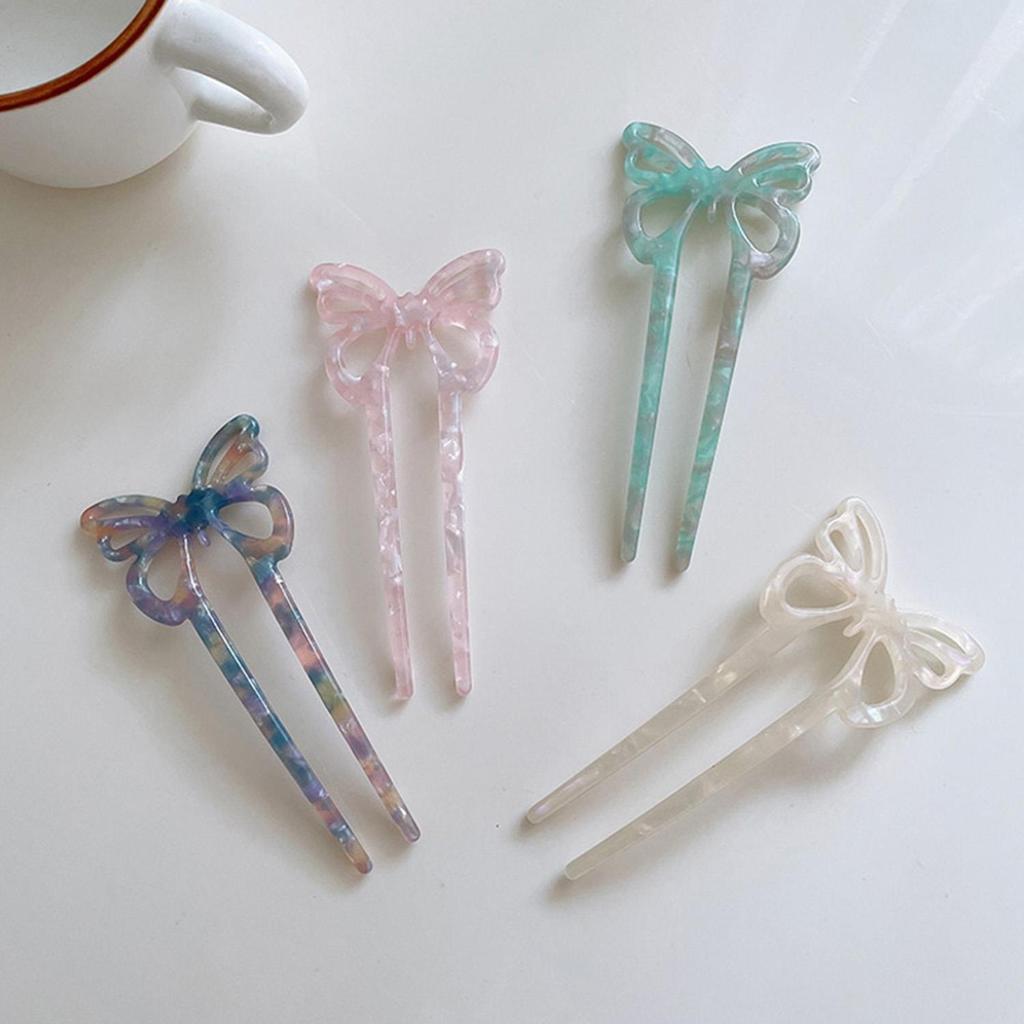 1 Peça 12Cm Graciosa Borboleta Acetato Bastão De Cabelo Ornamento Exclusivo Para Mulheres Escolha De Presente