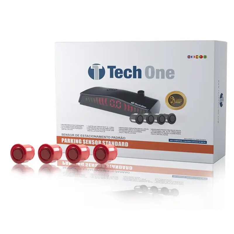 Sensor de Estacionamento Standard 4 Pontos Vermelho Tech One