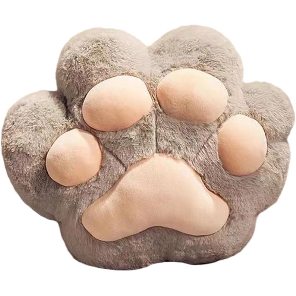 Cat Paw Pillow with Hole,Soft Cat Paw Shaped Cushion,Cute White Pillow,Comfortable,Breathable,Lightweight (Gray, 15.5x13
