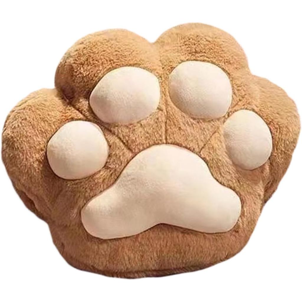 Cat Paw Pillow with Hole,Soft Cat Paw Shaped Cushion,Cute White Pillow,Comfortable,Breathable,Lightweight (Coffee, 15.5x