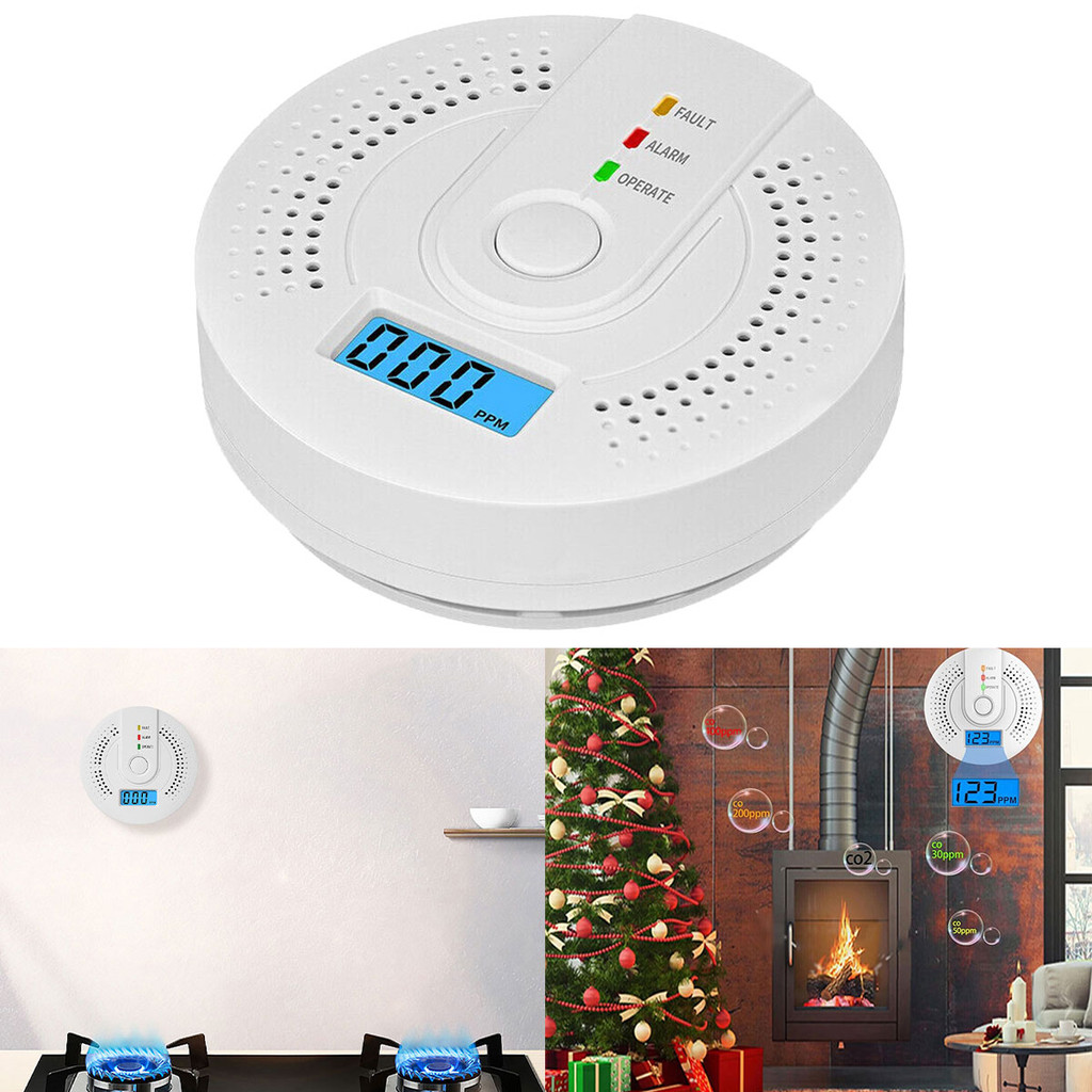 Detector De Monóxido De Carbono Unilayan , 1 Unidade , Alarme De Monitor De Gás CO Com Display Digital LCD , Sensor Alim