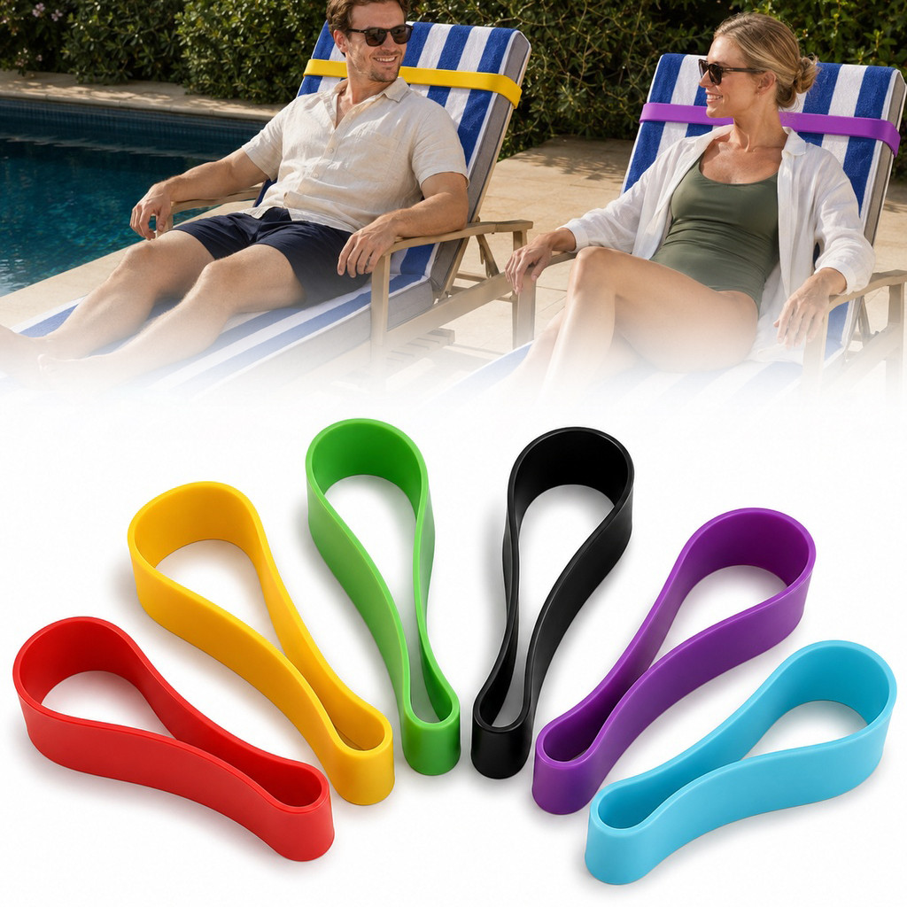 [unilayan] 6 Peças Especiais Para Toalhas De Praia Ao Ar Livre Cinto Vincular Tiras De design De Laço Fechado