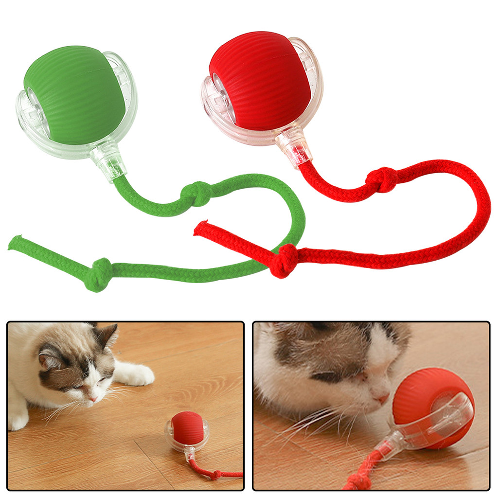 [unilayan] 1 PCS Carregamento USB Gato Bola Interativa Brinquedo Rolante Automática Cauda Falso Recarregável Elétrico In
