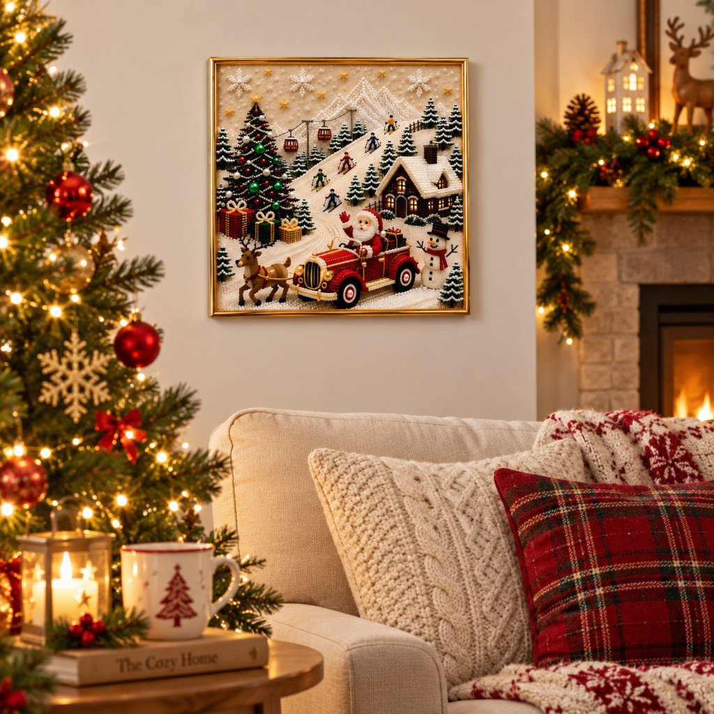 [unilayan] Kit De Arte De Pintura De Diamante De Pérola De Natal Com Moldura DIY Pedras Preciosas Pontos Conjunto De Art