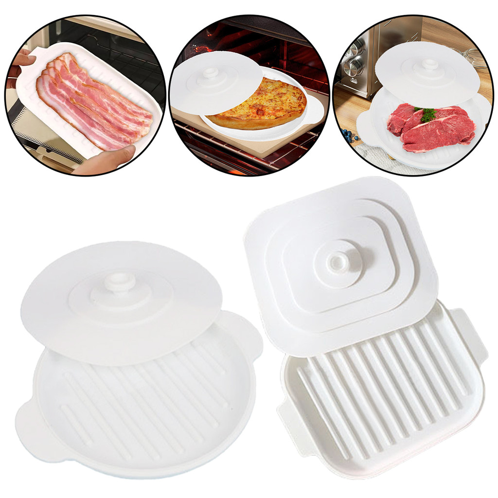 [unilayan] Panela De Bacon De Micro-Ondas Não Pegajosa De Qualidade Alimentar Panelas De Silicone Multifuncionais Para ,
