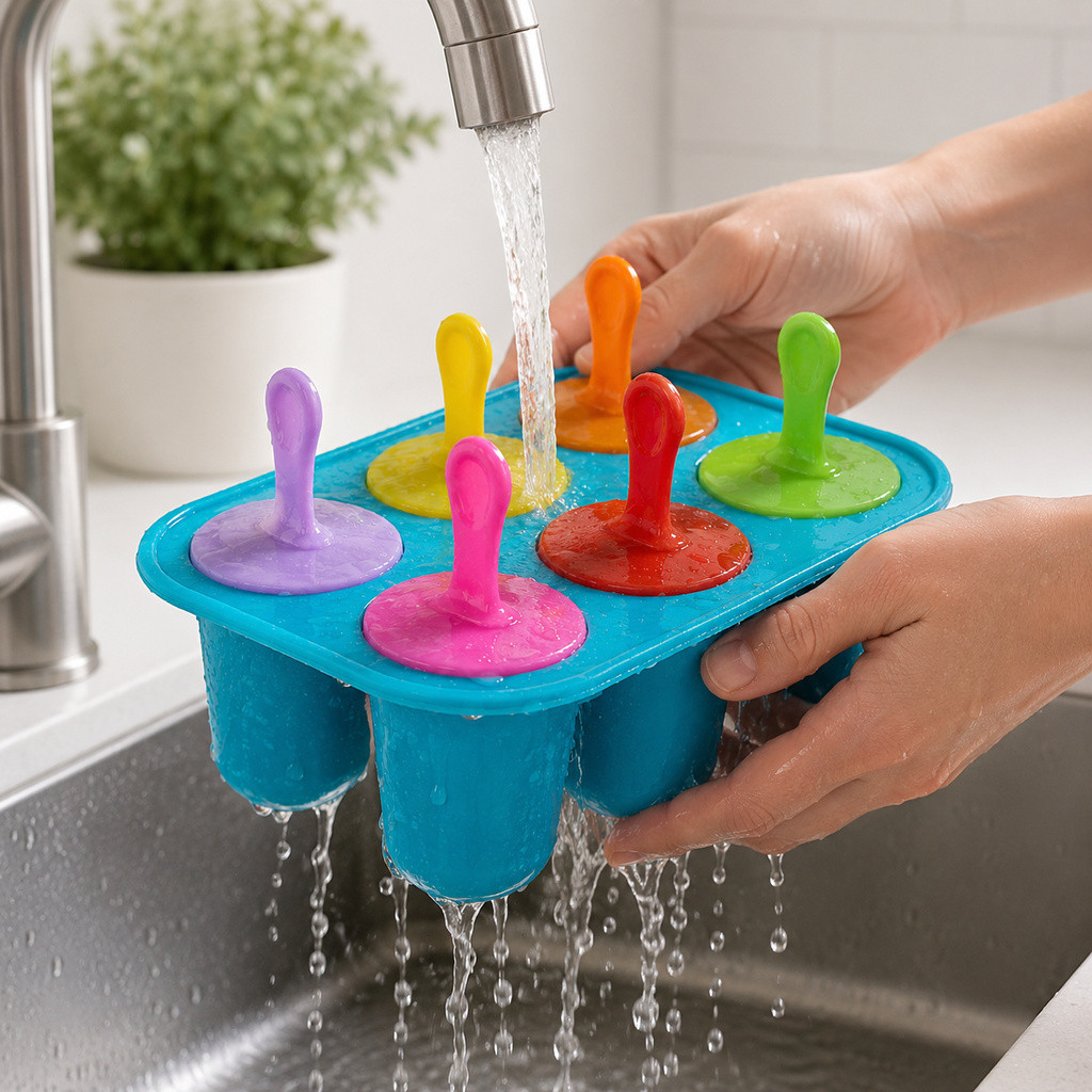 [unilayan] Mini Molde De Sorvete 6 Grades Barra De Picolé De Silicone Bandeja De Cubos De Gelo Antiaderente Reutilizável