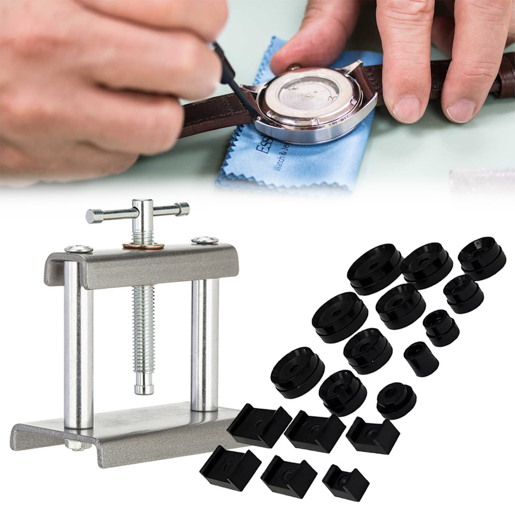 [unilayan] Conjunto De Prensas De Relógio Para Máquina De Tampar Metal Profissional , 19 Peças , Caixa Traseira , Fecham