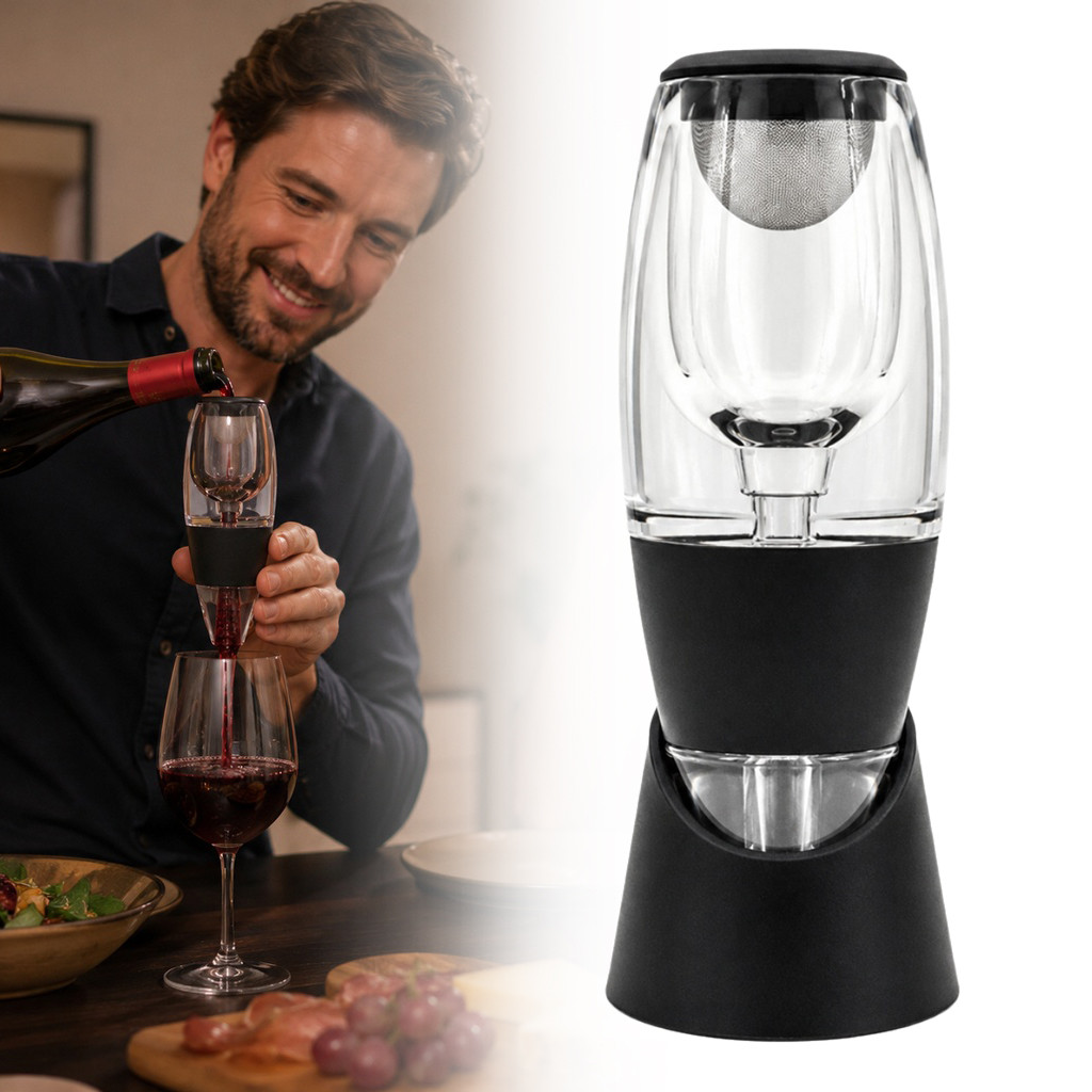[unilayan] 1 Conjunto Portátil Decantador De Vinho Tinto Aerador Mágico De Ar Branco Uísque Equipamento Rápido Acessório