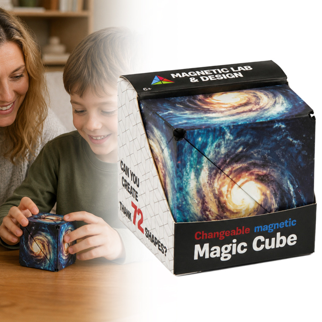 [unilayan] 3D Flip Magnético Cubo Mágico Jogo De Quebra-Cabeça Variedade Geométrica Mutável Anti Stress Fidget Toys Cria
