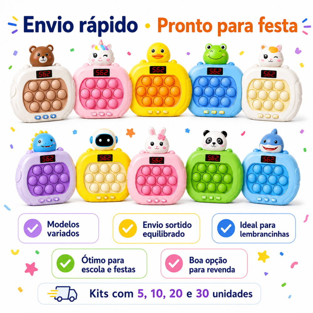 Pop It Electronic Fast Push Game 20-Pack Para Crianças , Brinquedo Sensorial Antiestresse , Conjunto De Presente De Fest