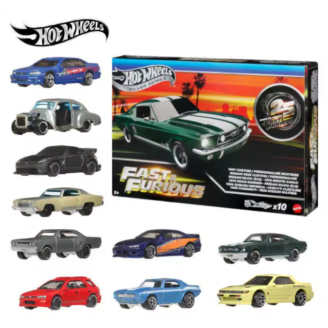 NOVO - HOT WHEELS Fast and Furious (25 anos) - Pack com 10 Unidades -  SILVER SERIES 2026