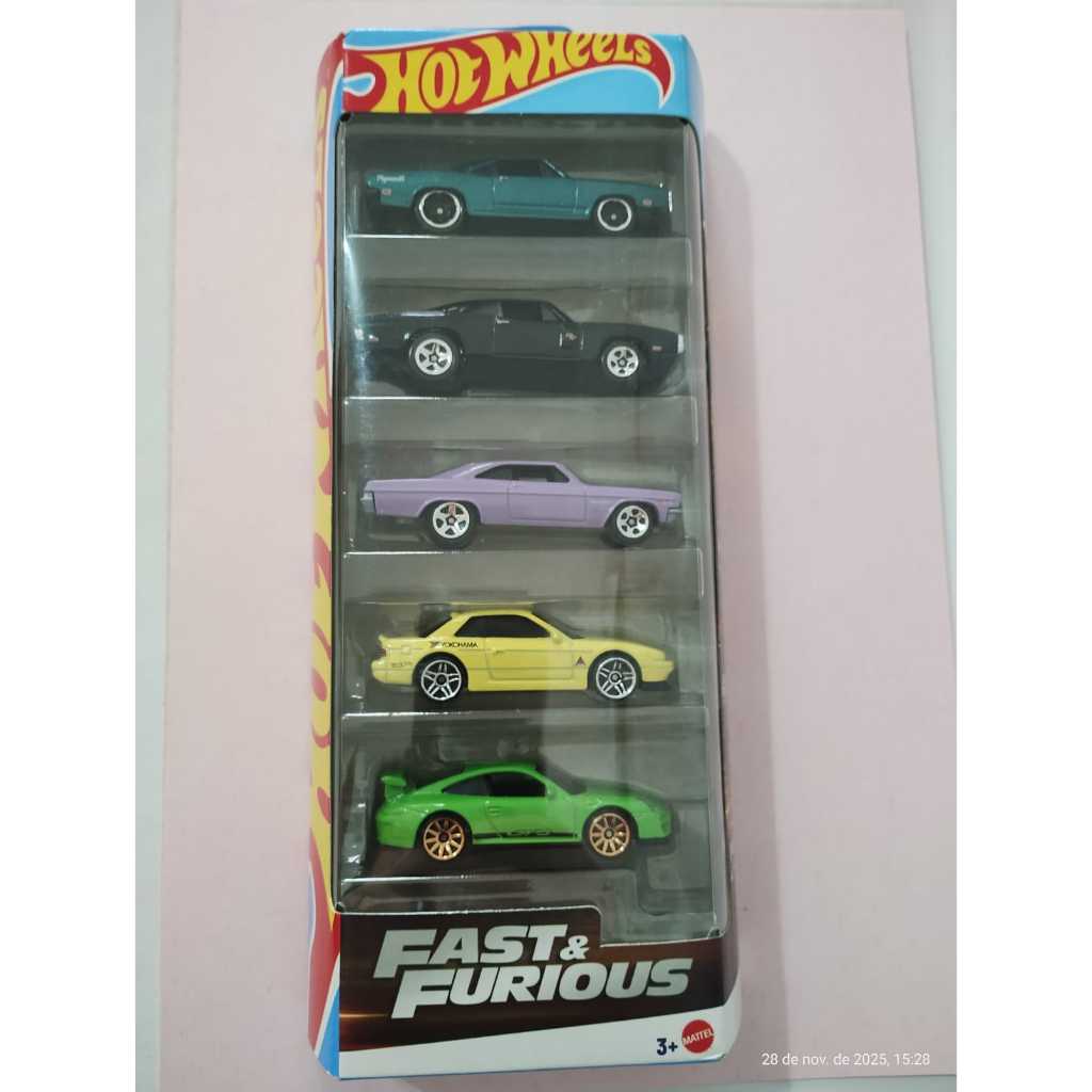 Hot Wheels Fast & Furious - Pack 5 Carrinhos