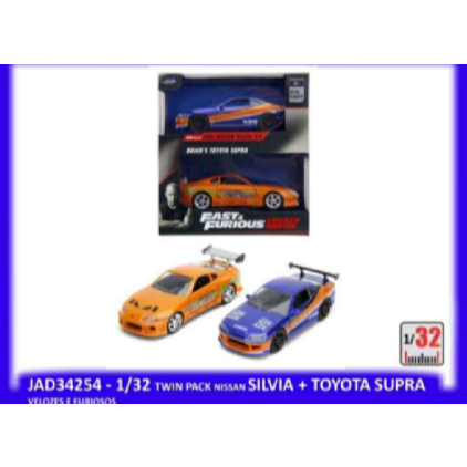Jada - Twin Pack - 2001 Nissan Silvia S15 / Toyota Supra - Fast and Furious - Escala 1:32