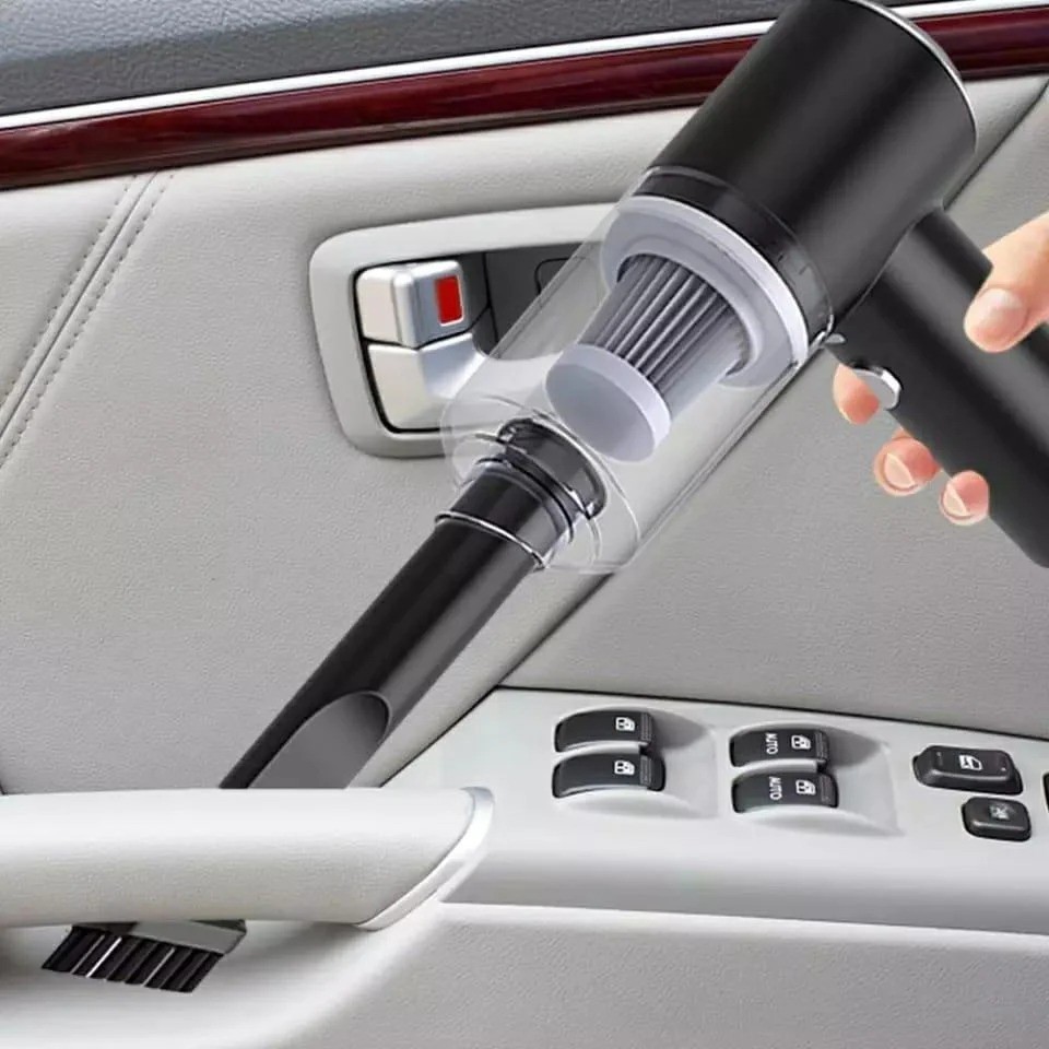 Mini Aspirador Soprador 2em1 Portátil Automotivo Recarregável Cor Preto 110v/220v