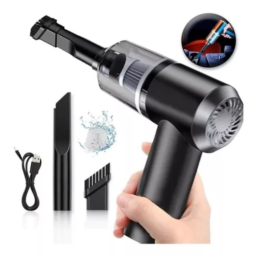 Mini Aspirador De Pó Doméstico 4 Em 1 Função Soprador Recarregável Bivolt Remove Pelos Sofá E Frestas