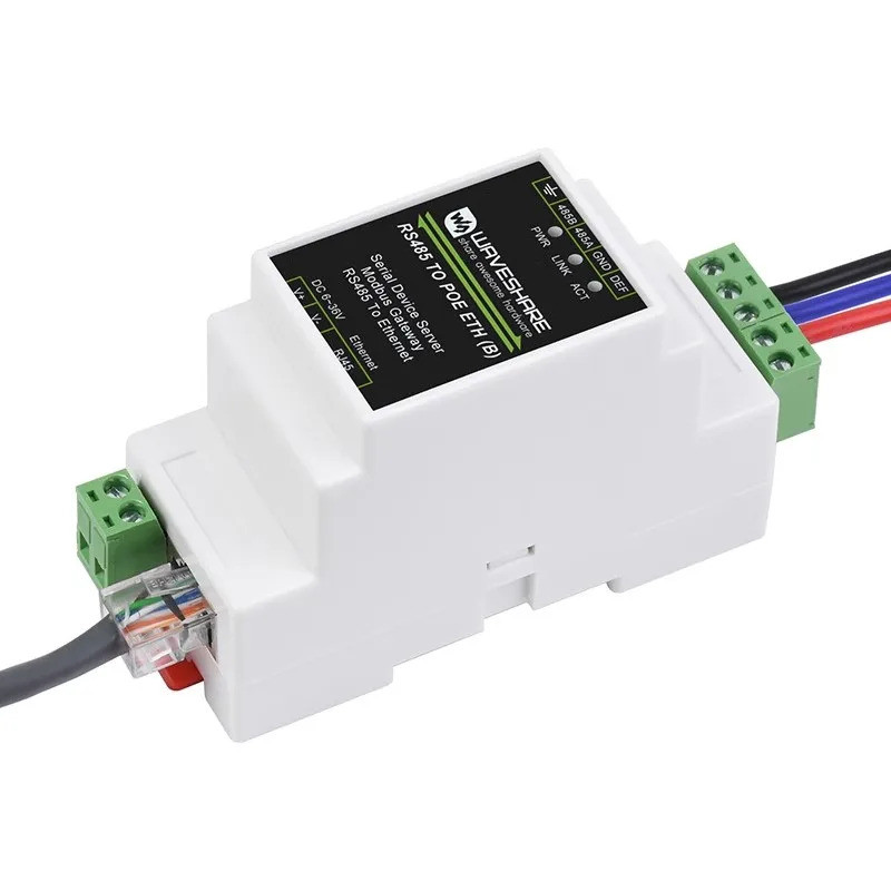 Módulo Serial RS485 para RJ45 Ethernet POE TCP/IP, Gateway Modbus de Grau Industrial