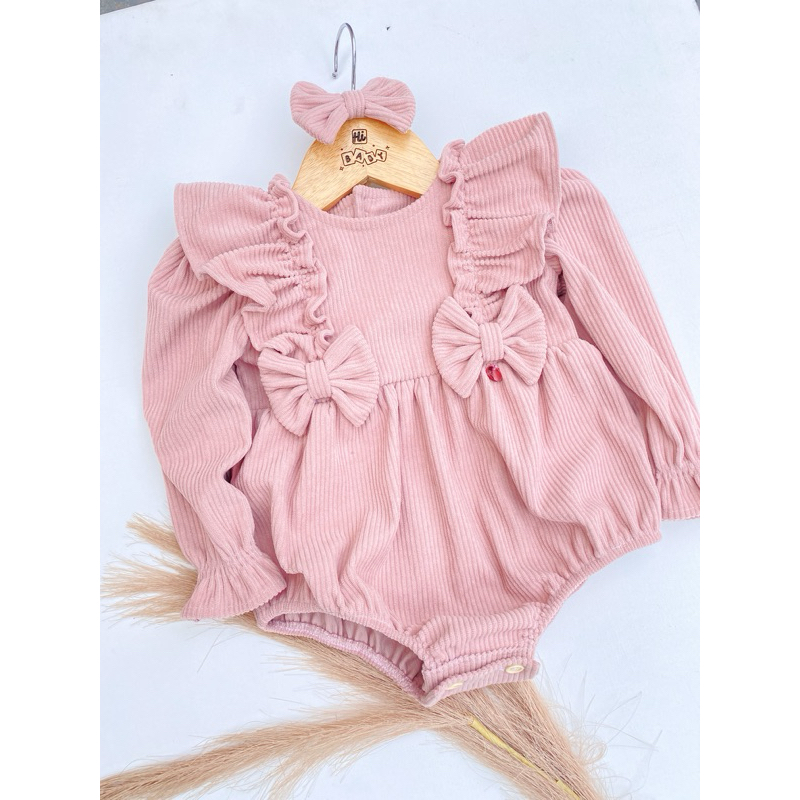 Romper,Body de frio/Roupinha de frio para bebê/ Romper manga longa inverno/ Macacão de manga longa para bebê menina/ osa