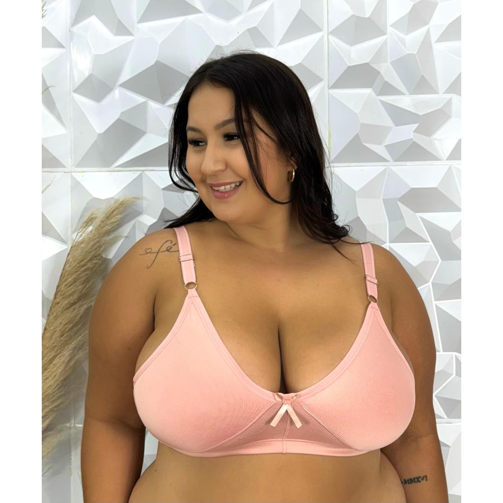 1 sutiã reforçado plus size sustentação duplo alça regulável sutien
